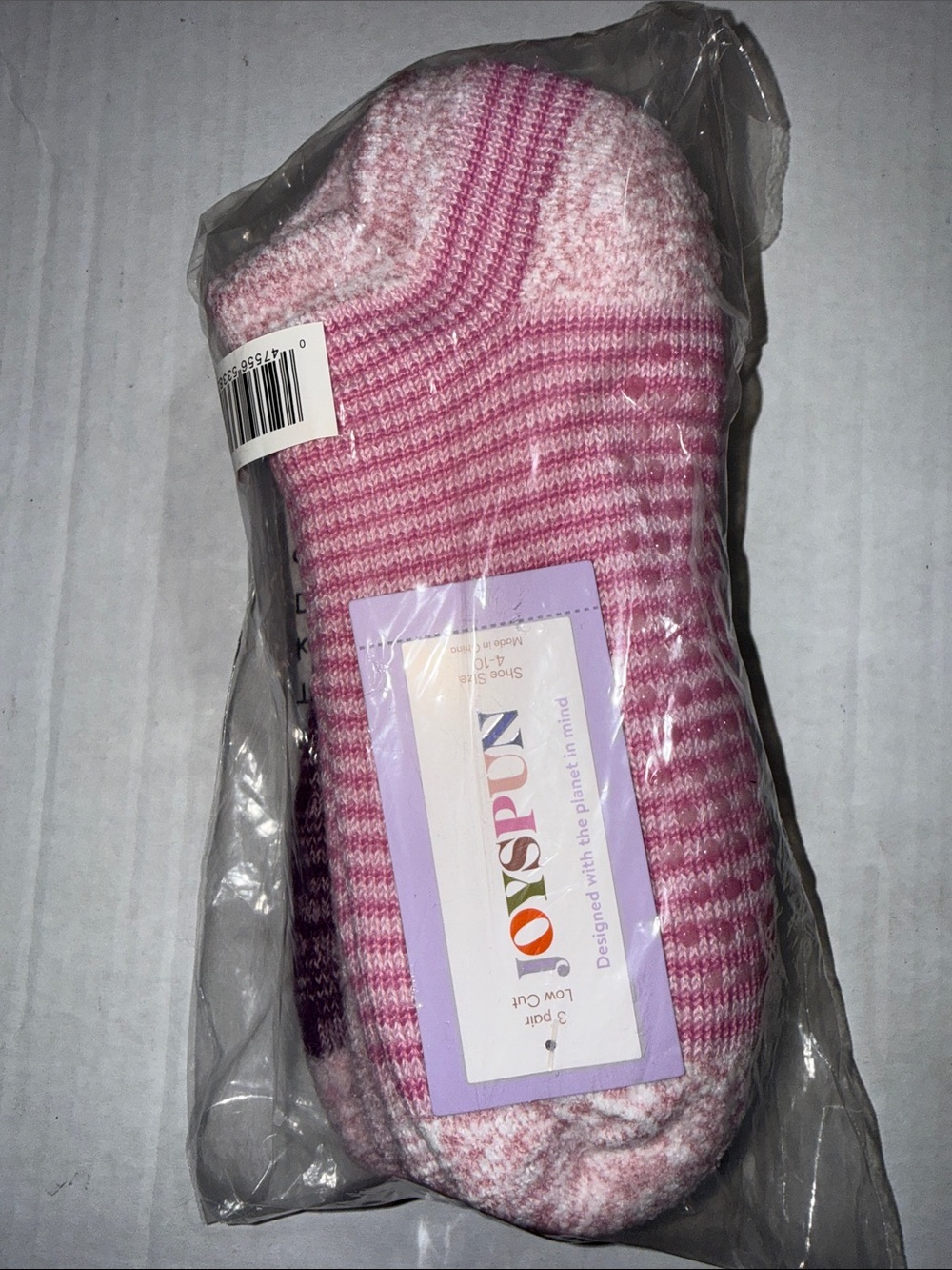Oyspon Pink & White Low-Cut Sock Set — 3-Pack